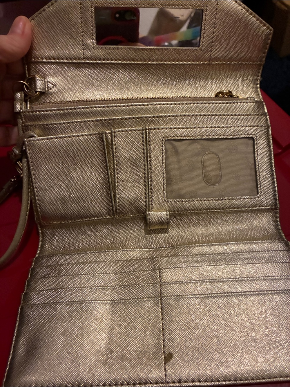 Tory Burch Metallic Gold Envelope Crossbody Wallet - Picture 3 of 4